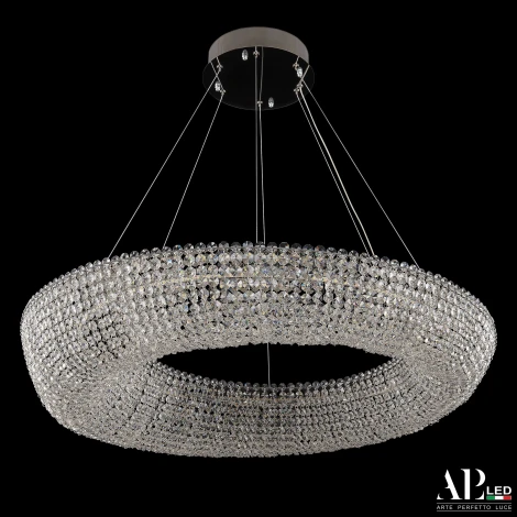 Подвесная люстра светодиодная APL LED Sicilia SH510.0.80.A.Ni.4000 (220V, хрусталь, на тросе, круглые)