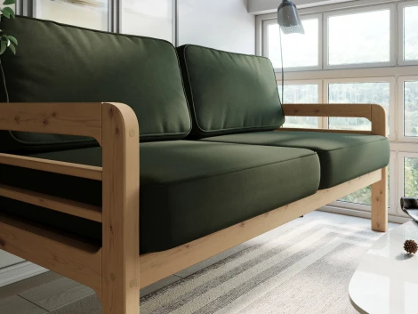 Диван Arsko прямой Бергер Б сосна велюр зеленый