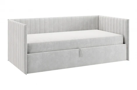 Кровать с подъемным механизмом Твикс (Софа) 90х200 см Mebelson (ДСП,Велюр/Серый) арт.170618,2173