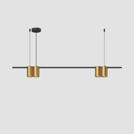 Подвесной светильник Denkirs Orbit DK4061-BK+SG 4xGU10 LED до 15 Вт, черный + сатинированное золото (220V, на тросе)