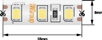Светодиодная лента SWG SWG2120 SWG2120-12-9.6-WW-65-M