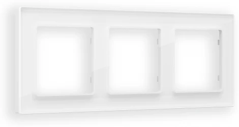 Рамка Ambrella Volt ALFA Platos (Белый Стекло закаленное натуральное) 3-ая AF380103