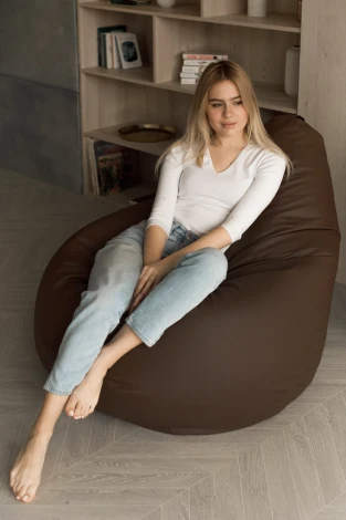 Кресло мешок Dreambag Груша Коричневая ЭкоКожа (2XL, Классический) 5011331