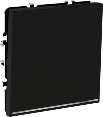 Выключатель одноклавишный с подсветкой (черный матовый) Voltum S70 VLS010208