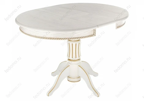 Деревянный стол Woodville Павия молочный / патина золото 406082