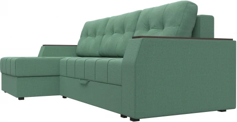 Диван угловой Эмир БС левый угол (Зеленый/Рогожка) Лига Диванов арт.123555L