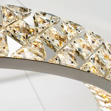 Подвесная люстра светодиодная хрустальная с пультом с регулировкой цветовой температуры Modelux ML.335.800 CR