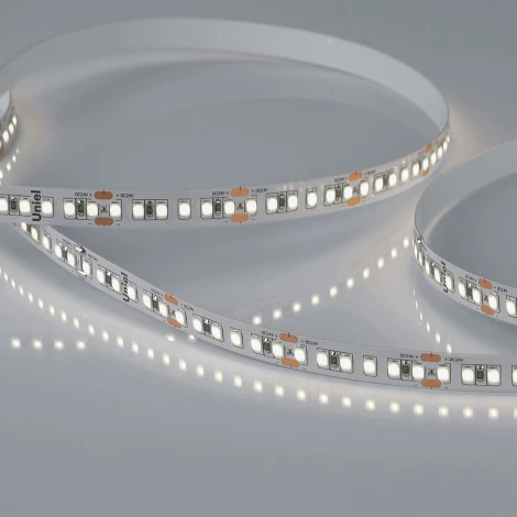 Светодиодная лента Uniel ULS-2835-168LED/m-10mm-IP20-DC24V-14W/m-5M-4000K катушка в герметичной упаковке