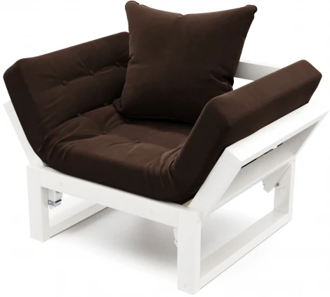 Кресло Arsko Амбер белая эмаль шоколадный велюр