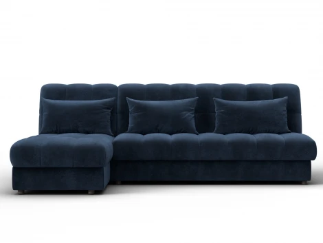 Диван угловой Лига-116 НПБ угол левый (ДСП,ЛДСП,Велюр/Синий) Лига Диванов 136948L