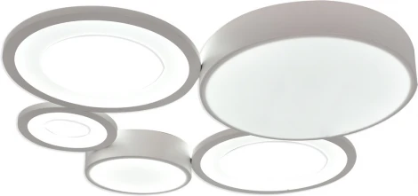 Потолочный светодиодный светильник с таймером Escada Streamline 10286/5LED 53Вт, с ПДУ, металл/акрил, белый (220V)