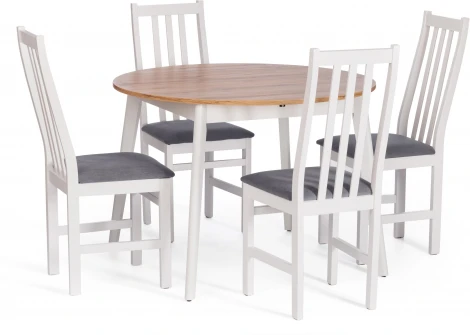 Стул SWEDEN (комплект) (Шпон/Белый,Серый) Tetchair арт.21624