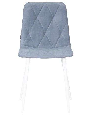 Стул обеденный DOBRIN CHILLY ROMBO (Серо-голубой Simple 26, основание белый) 006 ROMBO, цвет сиденья серо-голубой основания белый
