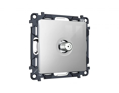 Комплект механизма ТВ-розетки SAT встраиваемый (серебро глянец) Ambrella Volt QUANT MA413050
