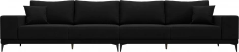 Диван прямой Льюес Лонг (Черный/Микровельвет) Лига Диванов арт.122394