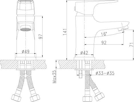 Смеситель Rossinka RS31 RS31-11 для раковины