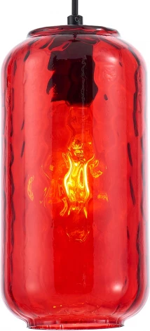 Подвесной светильник Escada Rise 10177/1S Black/Red 1х60Вт Е27, металл/стекло, черный/красный