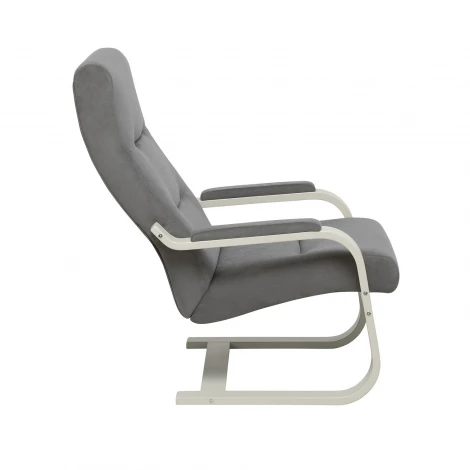 Кресло Leset Оскар 4687206966383 Фанера,Береза,Шпон, Велюр, Серый, Слоновая кость