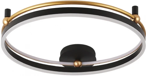 Потолочный светильник круглый Crystal Lux FERNANDO PL72W LED BLACK/GOLD (220V, пульт управления, кольцо)