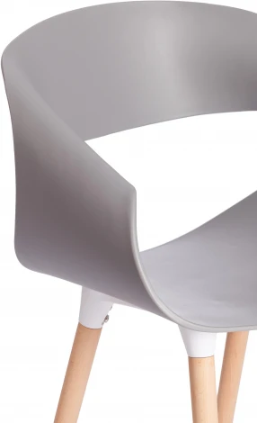 Стул QXX (mod. C1058-1) (Пластик,Дерево /Серый)