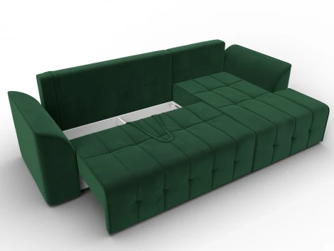Диван угловой Лига-113 угол правый (ДСП,Велюр/Зеленый) Лига Диванов 136723
