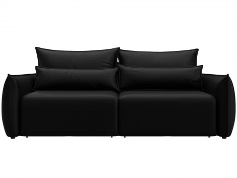 Диван прямой Лига-051 НПБ (ЛДСП,Брус,Фанера/Пластик/Экокожа/Черный) Лига Диванов 129880