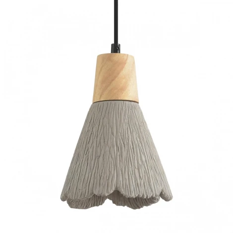 Подвесной светильник Lumion Eoliana 8351/1B черный/серый/бежевый, металл/дерево/цемент E27 60W 220V