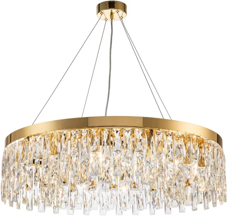 Подвесная люстра Indigo Anna V000381 (220V, хрусталь, на тросе, круглые)