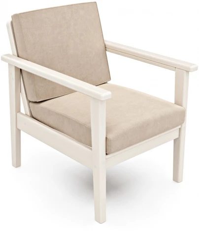 Кресло Arsko Лориан беленый дуб велюр молочный