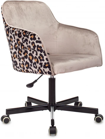 Кресло Бюрократ CH-380M бежевый леопард крестовина металл