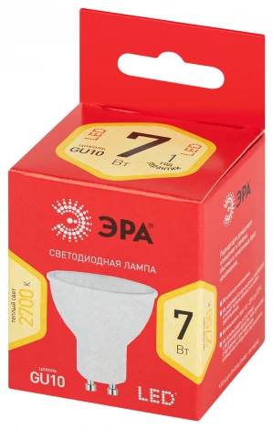 Лампочка светодиодная GU10 7 Вт ЭРА LED MR16-7W-827-GU10 R LED MR16-7W-827-GU10 R