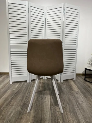 Обеденный стул M-City ASHTON RU-09 серо-бежевый винтаж/ белый каркас