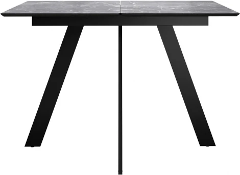 Стол DikLine DKD140, керамика 140(180)х80, мрамор серый матовый, опоры черные (2 уп.) арт.00-00076078