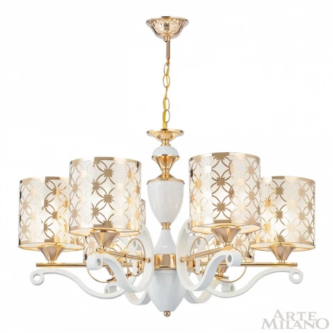 Подвесная люстра Arte Milano Florentia-3097 303097/6 Wh/Gd (220V, на цепи)