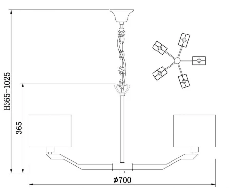 Подвесная люстра Vele Luce Ultimo VL1523L05