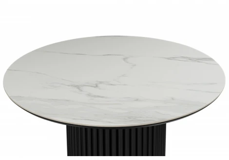 Кухонный стол Notta Барел 90 белый мрамор snow white / черный