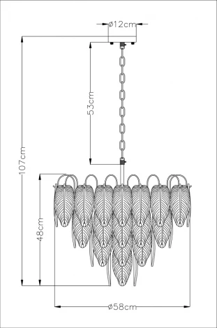 Подвесная люстра Arte Lamp Evie A4052LM-12SG (220V, на цепи, листья)