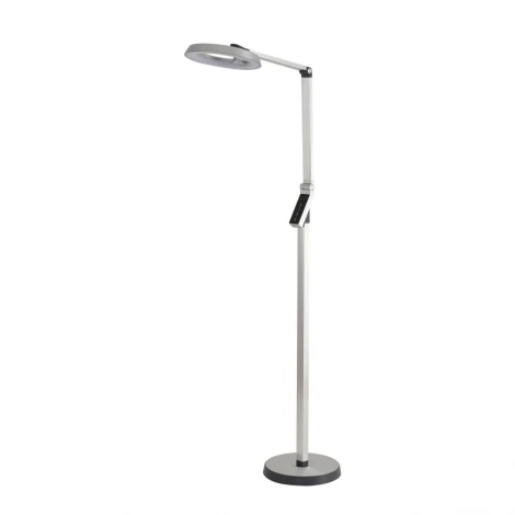 Торшер светодиодный с сенсорным выключателем Lumion Genri 8333/15FL серебро, металл/пластик LED 15W 3000/4000/6000K CCT/диммер/LCD 220V (регулировка яркости)