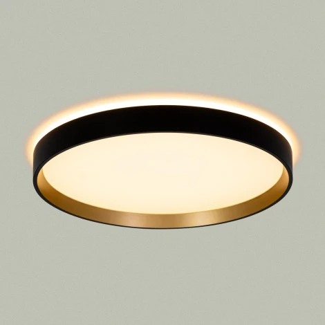 Настенно-потолочный светодиодный светильник IP40 Citilux Etalon CL750321R Черный+Золото с пультом и RGB подсветкой