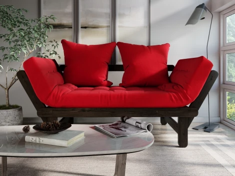 Кушетка Arsko Сламбер венге красный велюр