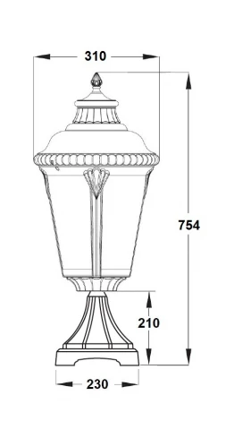 Наземный фонарь Oasis Light MUNICH 2М 79754M SB3L Bl