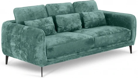 Диван Amsterdam трехместный ОГОГО (арт.786597), (Ткань,Велюр/Бирюзовый)