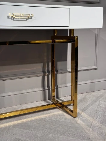 Стол-консоль IST-CASA Гарда-1 P-MJ-003, 120х40х76 см, белый/золото