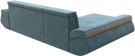 Диван угловой Лига-032 левый угол (Бирюзовый,Бежевый/Велюр) Лига Диванов арт.121644L