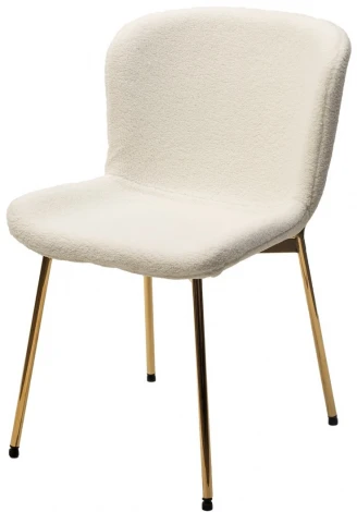 Стул RIYA UF992-01 Белый, teddy / золотой каркас М-City