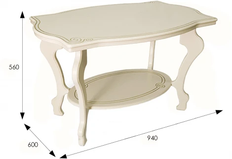 Стол журнальный Берже 1 слоновая кость от фабрики Mebelik