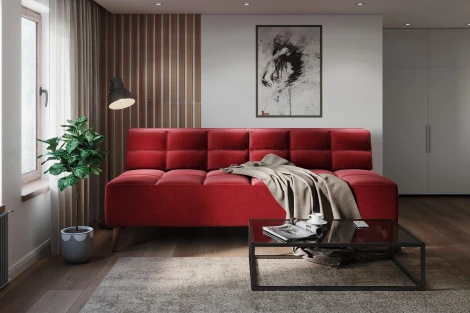 Диван Arsko Нельсон красный велюр