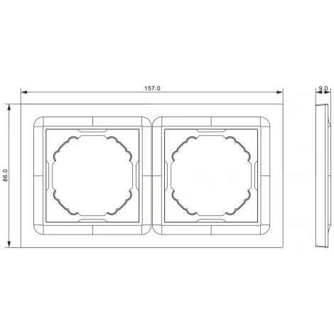 Рамка 2-я, Wave матовый карбон Donel A07 DEW21230