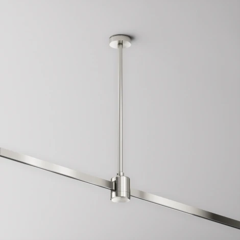 Крепление потолочное Medium 300мм с прямым коннектором питания Flarity платина Maytoni Accessories for tracks Flarity TRA158C-IPC1-PT (24V)