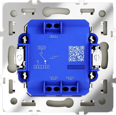 Проходной переключатель одноклавишный (сталь) Voltum S70 VLS010305